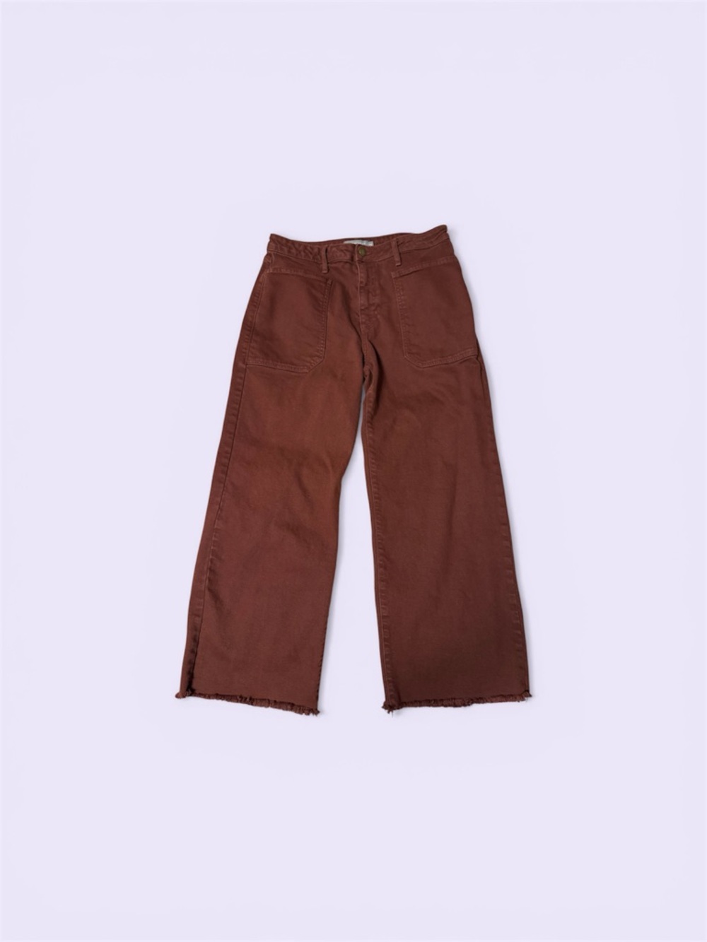 Just USA Burgundy Wide Leg Crop Pants